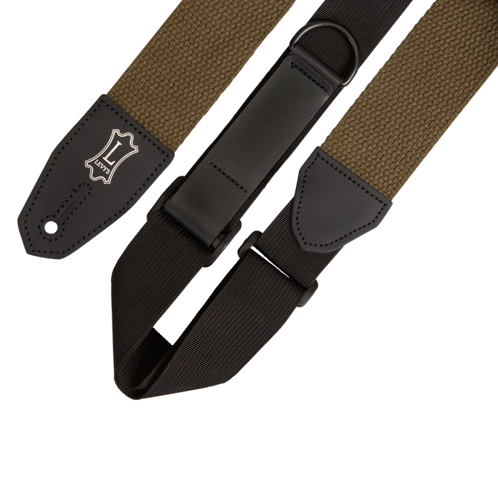 Levy's Cotton Right Height Series 2 inch Wide RipChord™ Guitar Strap, Green