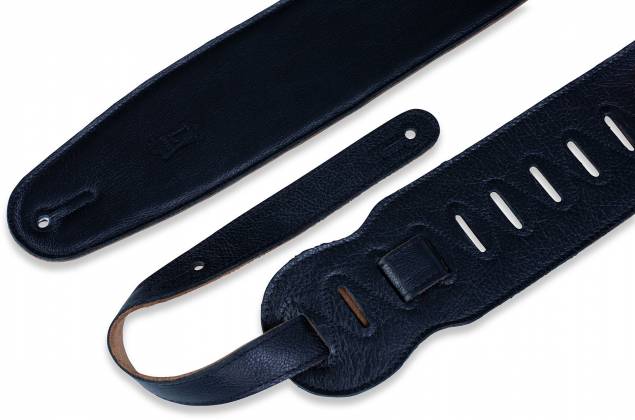 Levy's Heritage Crafted Series 3 1/2" Wide Garment Leather Bass Strap, Black