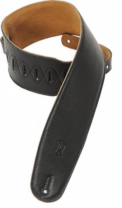 Levy's Heritage Crafted Series 3 1/2" Wide Garment Leather Bass Strap, Black
