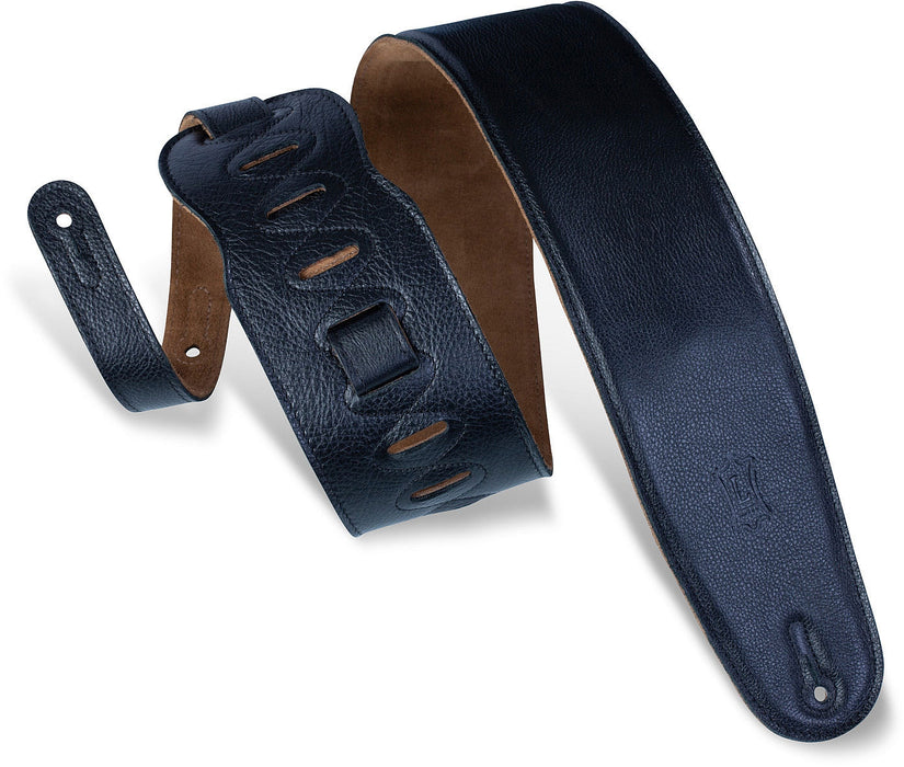 Levy's Heritage Crafted Series 3 1/2" Wide Garment Leather Bass Strap, Black