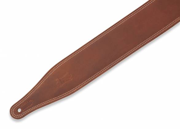 Levy's Like Butter Series 25" Wide Garment Leather Guitar Strap, Double Stitched Brown