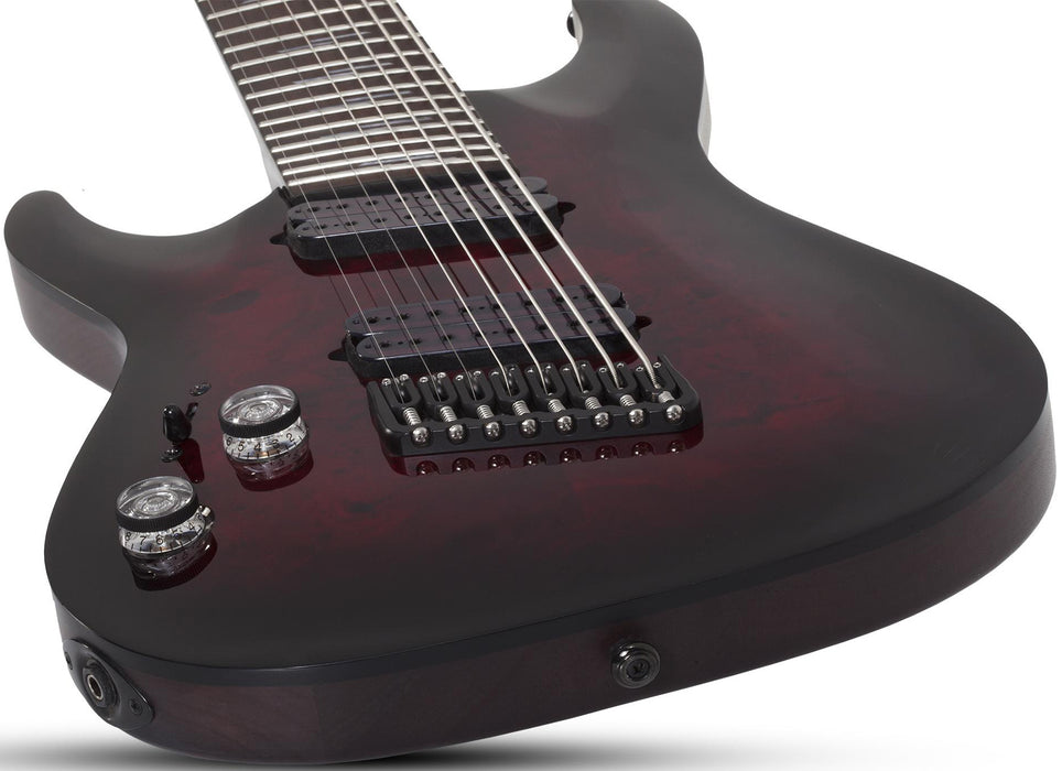 Schecter Omen Elite-8 Multi-Scale Left-HandedBlack Cherry Burst