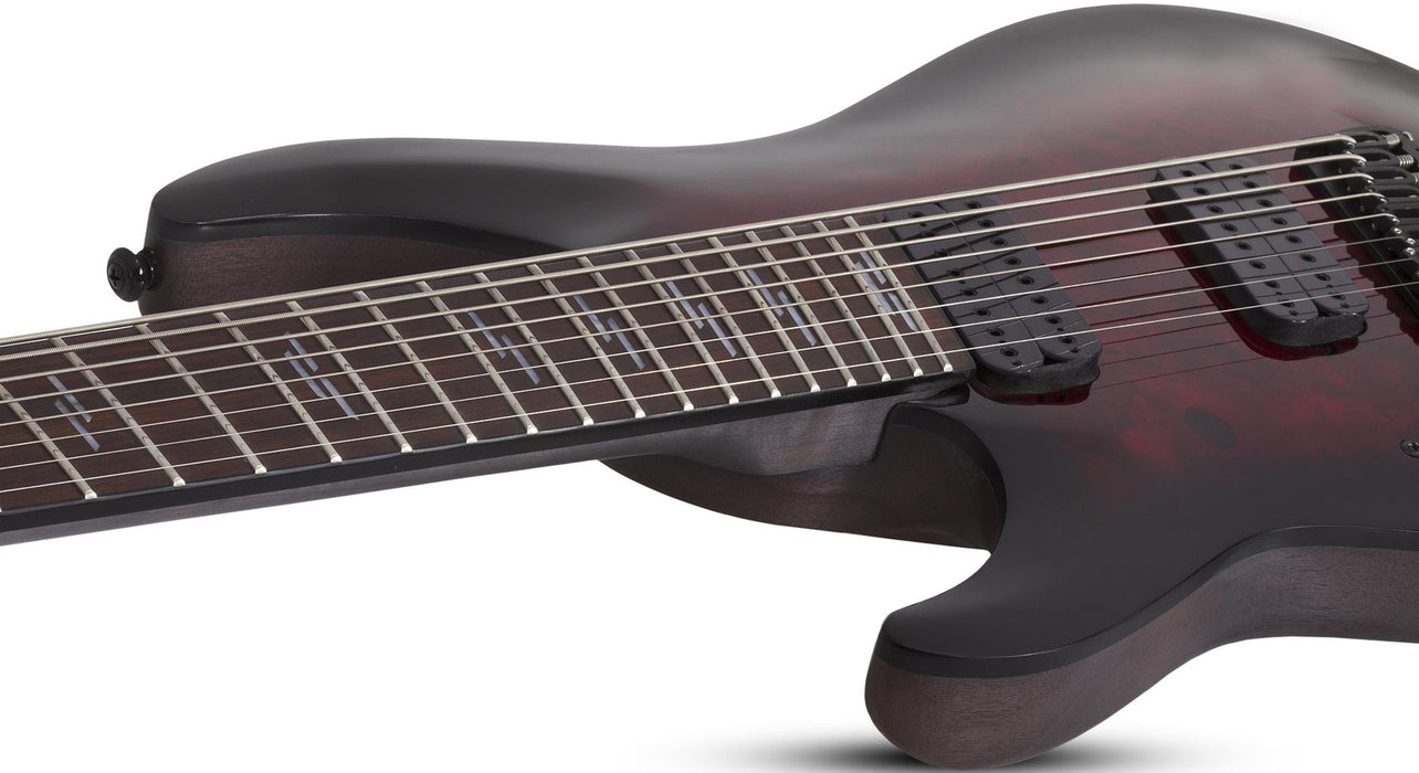 Schecter Omen Elite-8 Multi-Scale Left-HandedBlack Cherry Burst