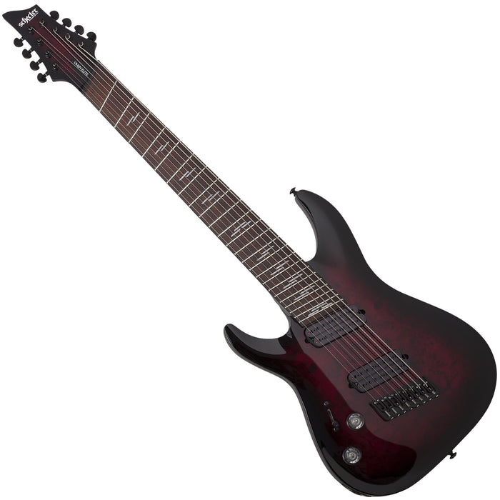 Schecter Omen Elite-8 Multi-Scale Left-HandedBlack Cherry Burst