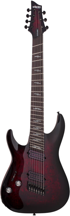 Schecter Omen Elite-7 Multi-Scale Left-HandedBlack Cherry Burst