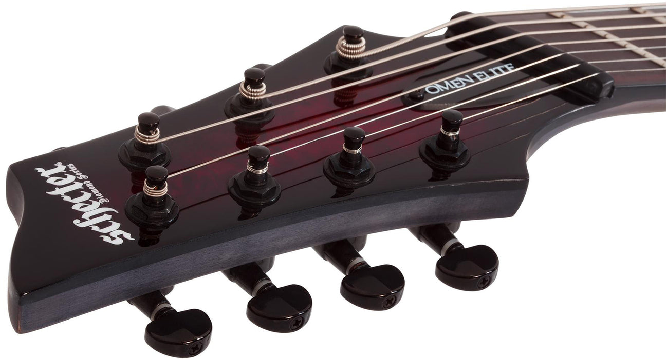 Schecter Omen Elite-7 Multi-Scale Left-HandedBlack Cherry Burst