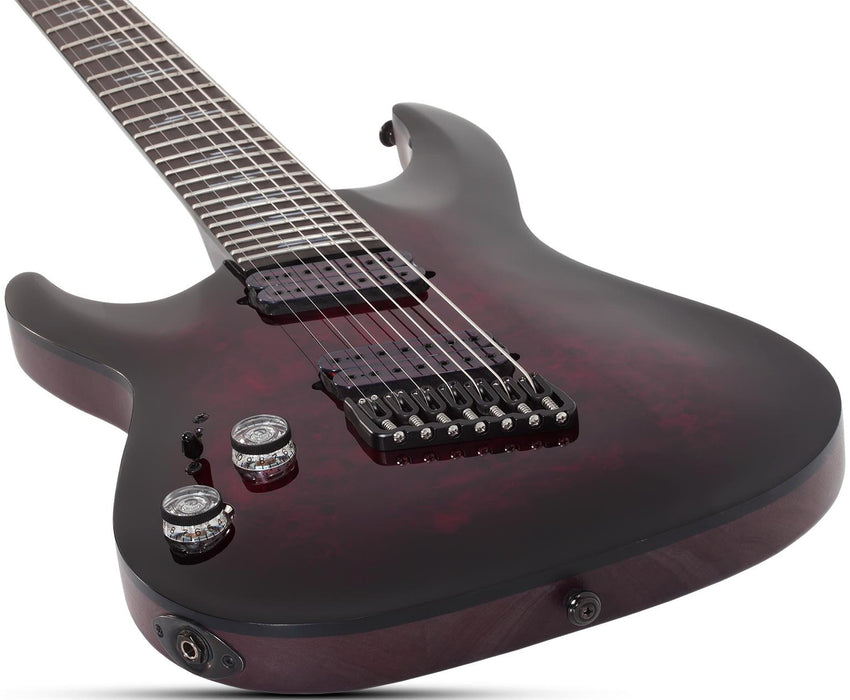 Schecter Omen Elite-7 Multi-Scale Left-HandedBlack Cherry Burst