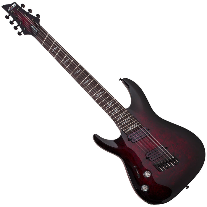 Schecter Omen Elite-7 Multi-Scale Left-HandedBlack Cherry Burst