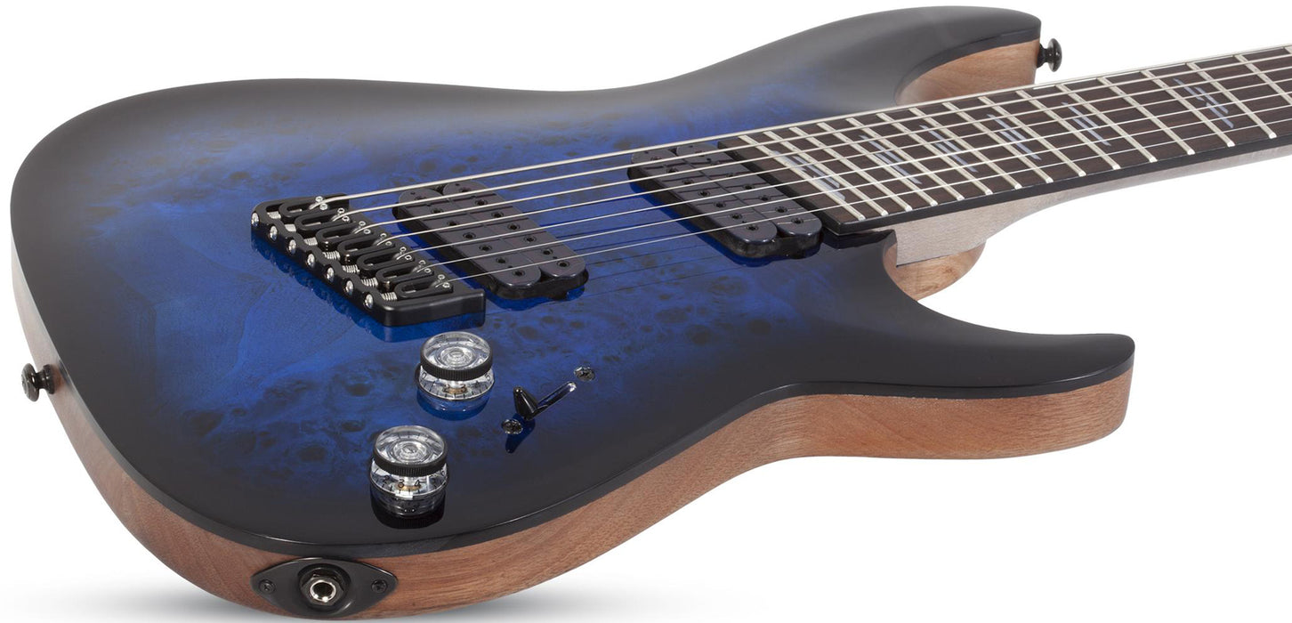 Schecter Omen Elite-7 Multi-Scale See Thru Blue Burst