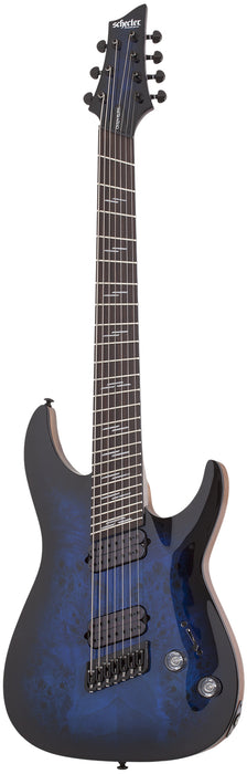 Schecter Omen Elite-7 Multi-Scale See Thru Blue Burst