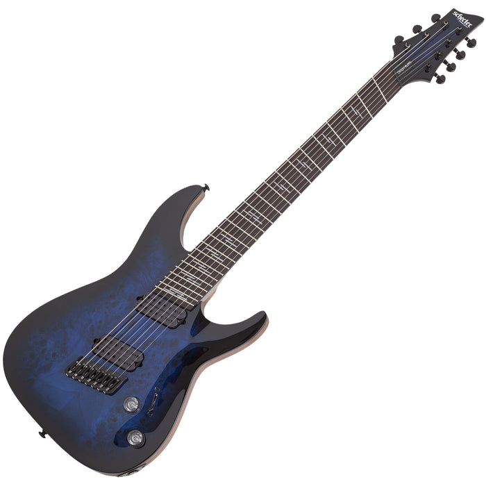 Schecter Omen Elite-7 Multi-Scale See Thru Blue Burst