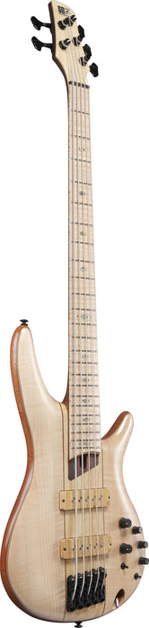 Ibanez Premium SR5FMDX2 5 string Bass Guitar, Natural Low Gloss