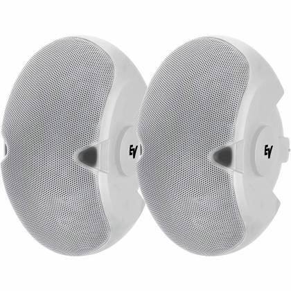 Electro-Voice EVID 4.2TW 4-inch Two-Way Surface-Mount Speakers w/ Transformer - White, Pair