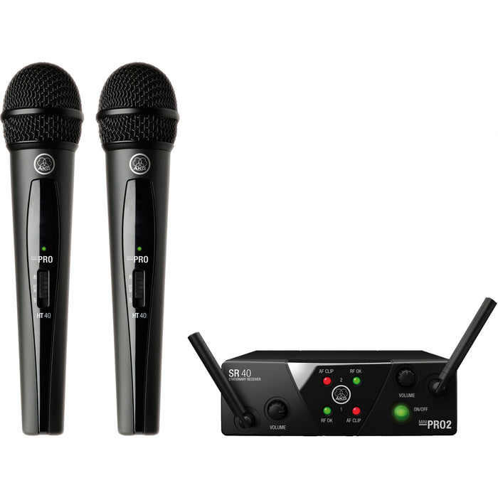 AKG Wireless Mini Wireless Handheld Microphone System With SR40 Mini Dual, And 2Xht40 (537.500Mhz-539.30