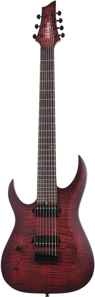 Schecter Sunset-7 Extreme Left-Handed Scarlet Burst for Sale in