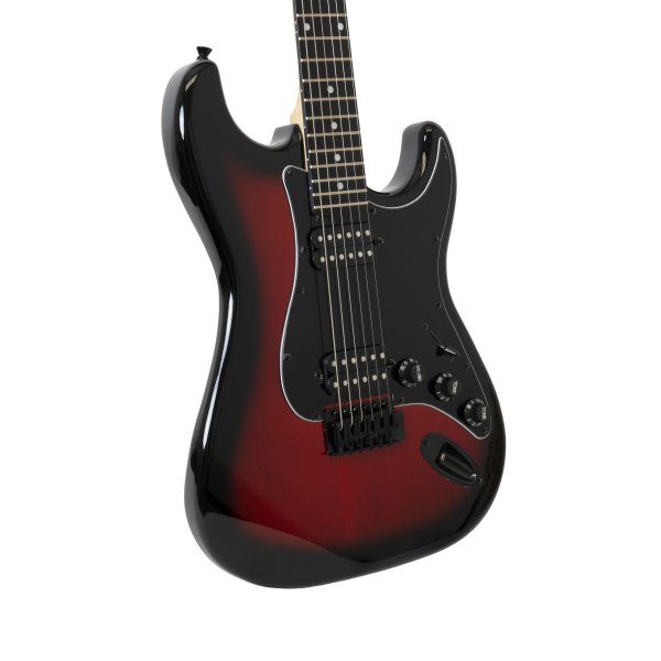Jay Turser JT-120-TRB Double-Cutaway Electric Guitar w/Dual Humbuckers, Transparent Red