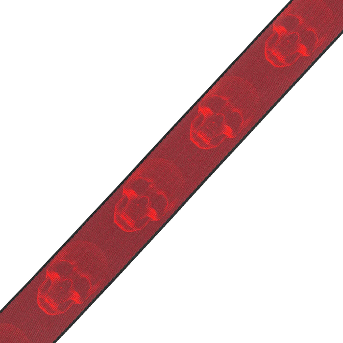 Levy's Skull Series Polyester Guitar Strap, Dark Red & Red Skull