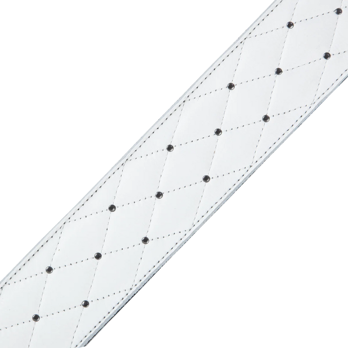 Levy's Rebel Leathers Series 2 1/2" Wide Garment Leather Guitar Straps, White tufted