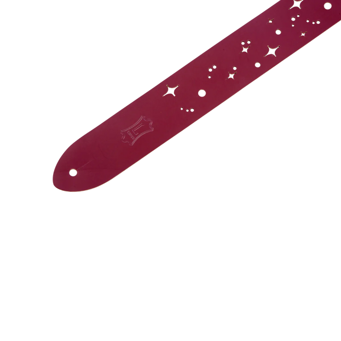 Levy's Punch Out Series 2" Wide Top-Grain Leather Guitar Strap, Burgundy