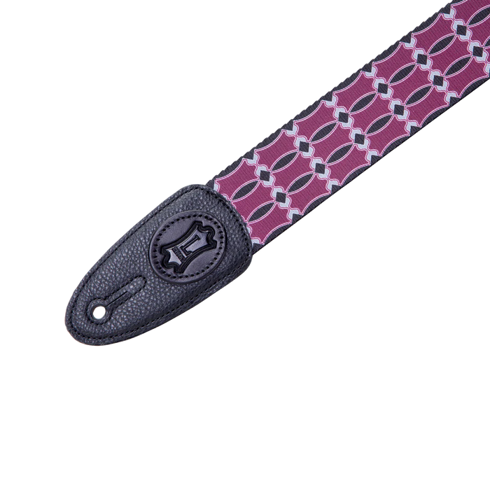 Levy's Signature Poly Series 2" Wide Polyester Guitar Strap, Burgundy & Black