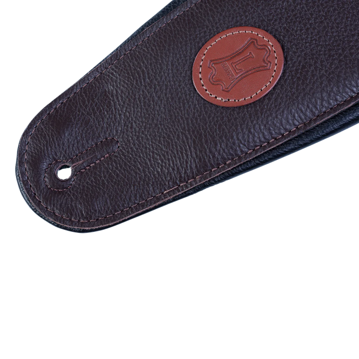 Levy's Signature Legacy Series 4 1/2" Wide Garment Leather Bass Strap, Dark Brown
