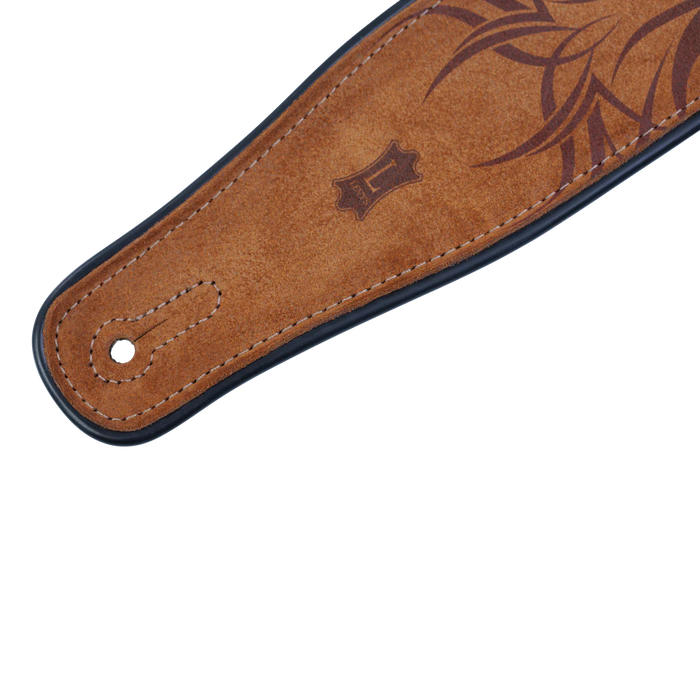 Levy's Embroidered Suede Series 2 1/2" Wide Guitar Strap, Honey Diamond