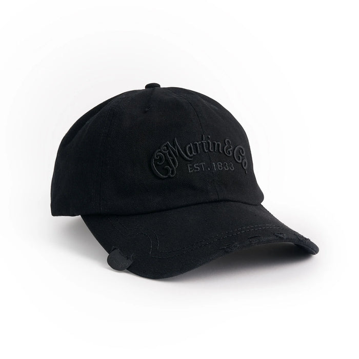 Martin Hat Ball Cap Pick Hat, Black with Black Logo