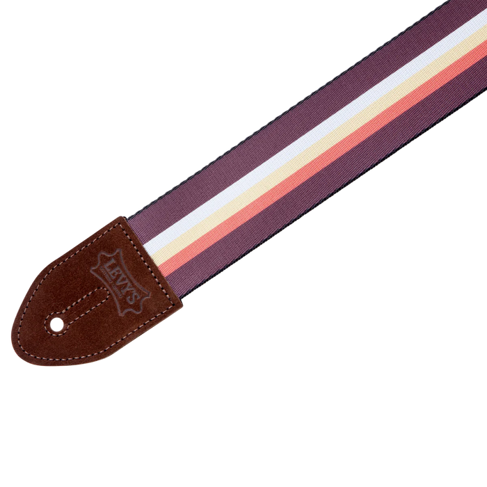 Levy's Suede Harmony Series 2" Wide Polyester Guitar Strap, 3 Bar