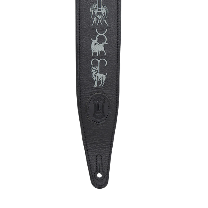 Levy's Celestial Beings Series 25" Leather Strap with Embroidery, Black