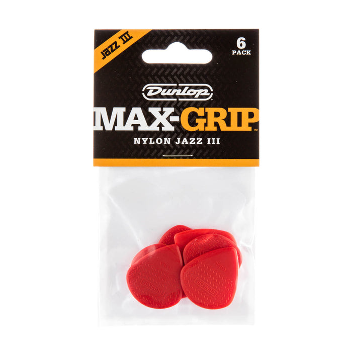 Dunlop Max-grip Jazz III Red Nylon Guitar Pick (24/pack)
