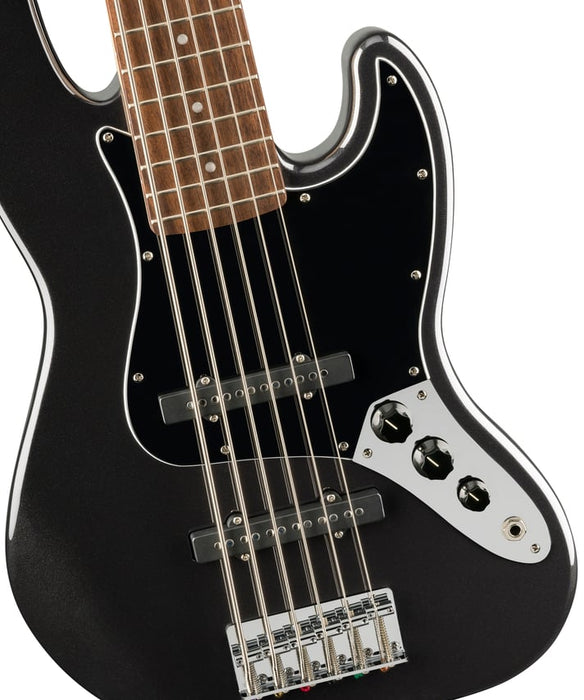 Squier -  Affinity Series Jazz Bass VI, Laurel Fingerboard, Black Pickguard, Black Metallic