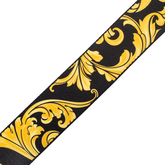 Levy's Nita Strauss Artist Signature Series 2" Wide Polyester Guitar Straps, Black & Gold Baroque