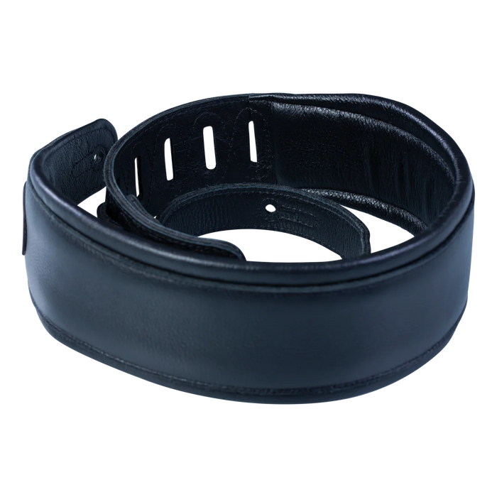 Levy's Signature Legacy Series 3" Wide Garment Leather Guitar Strap, Extra Long, Black