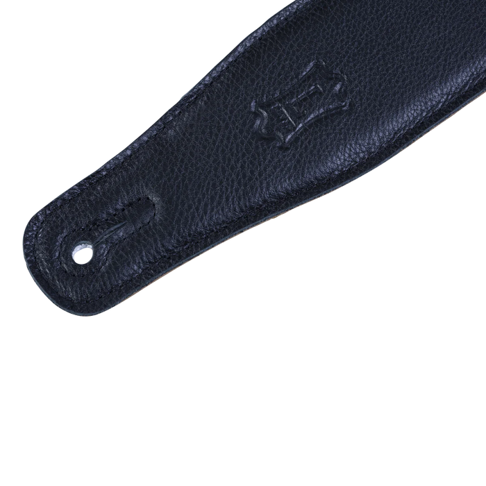 Levy's Staple Series 2 1/2" Wide Garment Leather Guitar Strap, Extra Long, Black