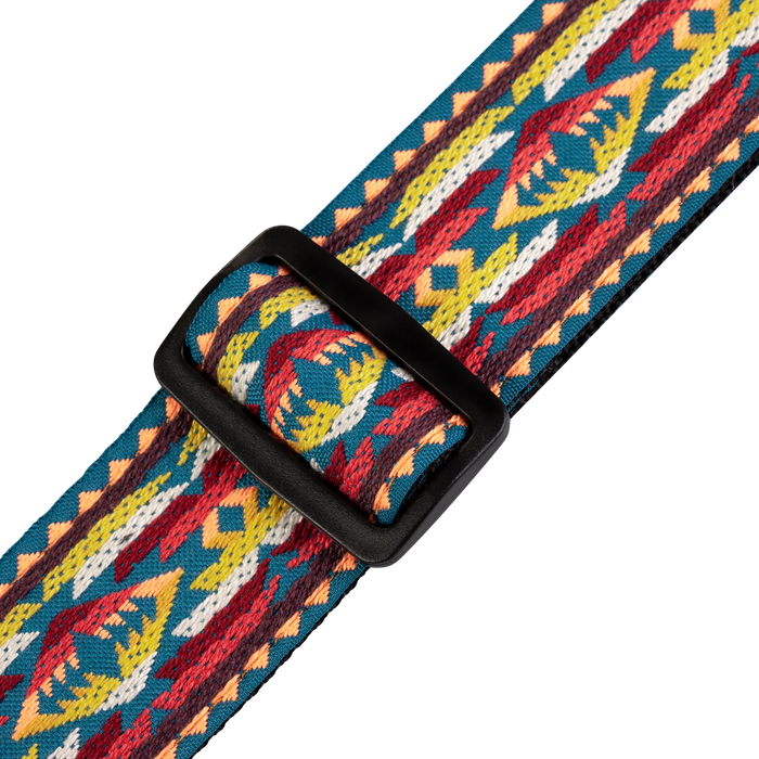 Levy's Hootenanny Series 2" Wide Jacquard Guitar Strap, Yellow & Red Western