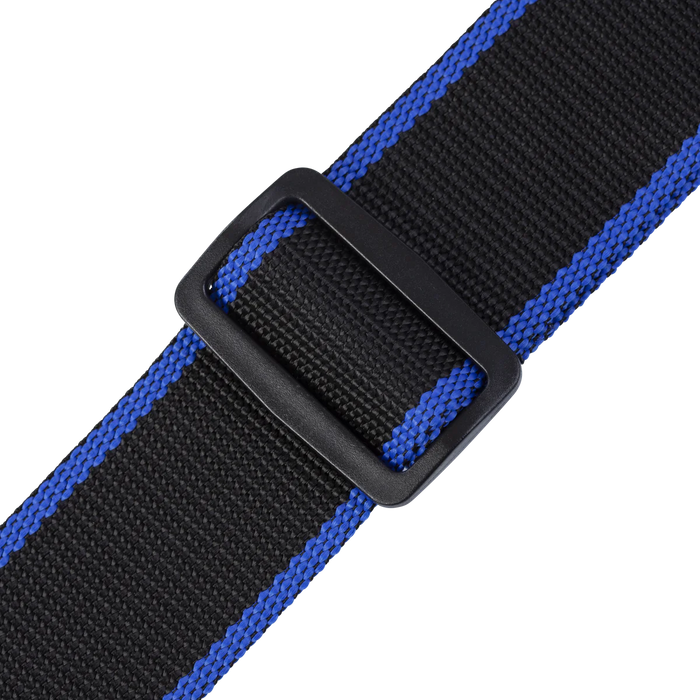 Levy's Single Tone Solid Colored Poly Series 2" Wide Polypropylene Guitar Strap, Black And Blue