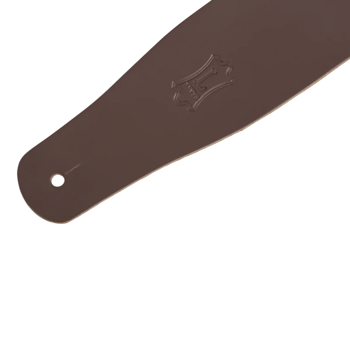 Levy's Streamline Leather Series 2 1/2" Wide Genuine Leather Guitar Strap, Brown