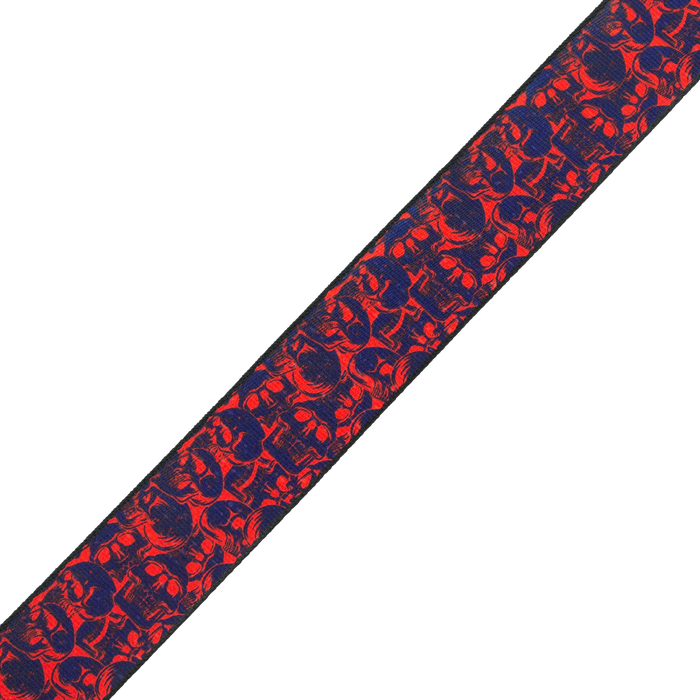 Levy's Skull Series Polyester Guitar Strap, Purple & Red Skulls