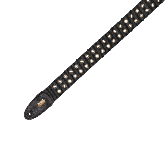 Levy's Worn & Torn Series 2" Wide Cotton Guitar Strap, Black