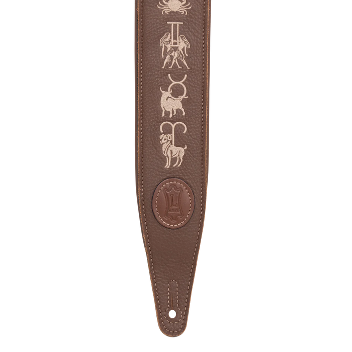 Levy's Celestial Beings Series 25" Leather Strap with Embroidery, Brown
