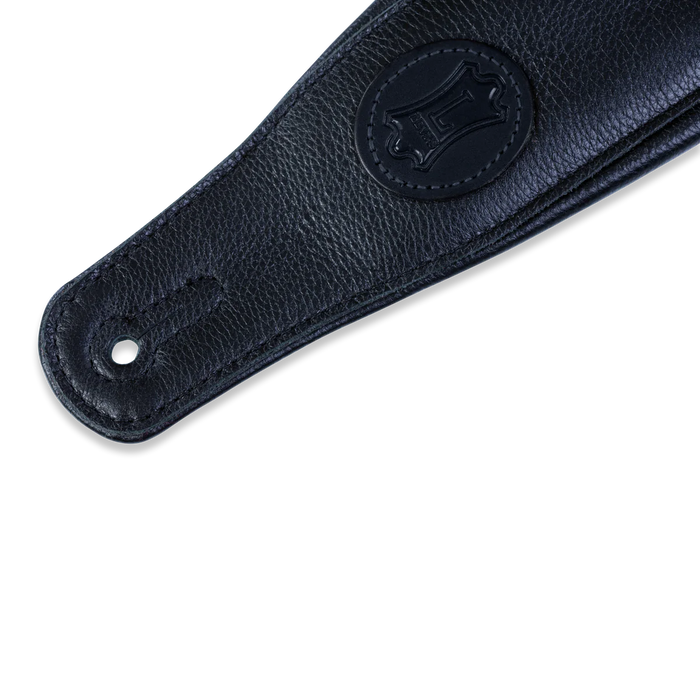 Levy's Signature Legacy Series 3" Wide Garment Leather Guitar Strap, Black on Black