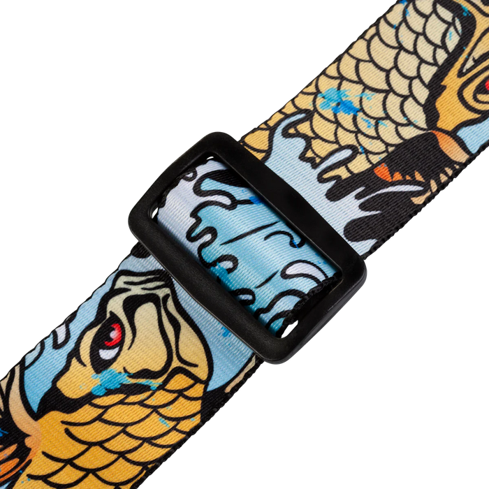 Levy's Graphic Waves Series 2" Wide Polyester Guitar Strap, Koi
