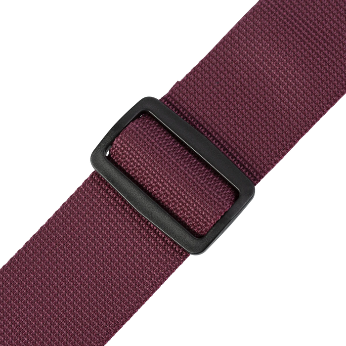 Levy's Single Tone Solid Colored Poly Series 2" Wide Guitar Strap, Burgundy
