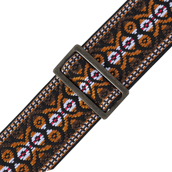 Levy's Vintage Hootenanny Series 2" Wide Jacquard Guitar Strap, Orange