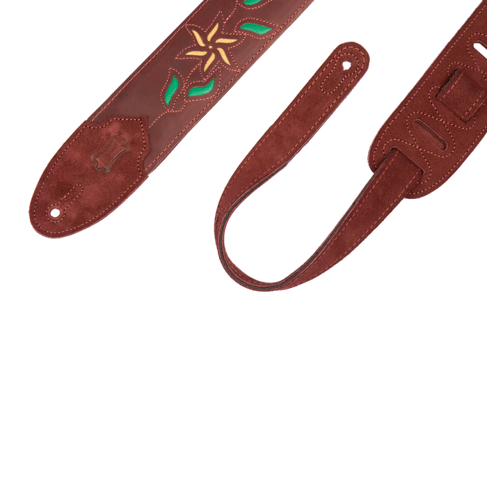 Levy's Leather Flowering Vine Series Leather Strap, Burgundy & Tan