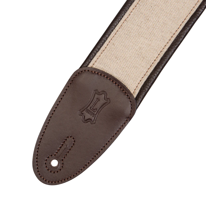 Levy's Leather & Hemp Series 25 inch Wide Guitar Strap, Brown & Natural