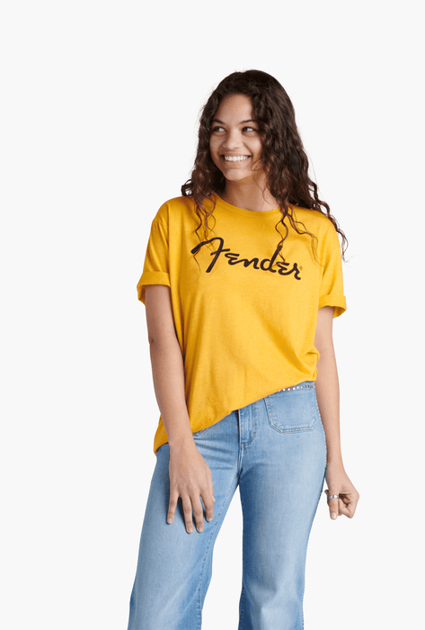 Fender Fender Spaghetti Logo T-Shirt, Butterscotch, S