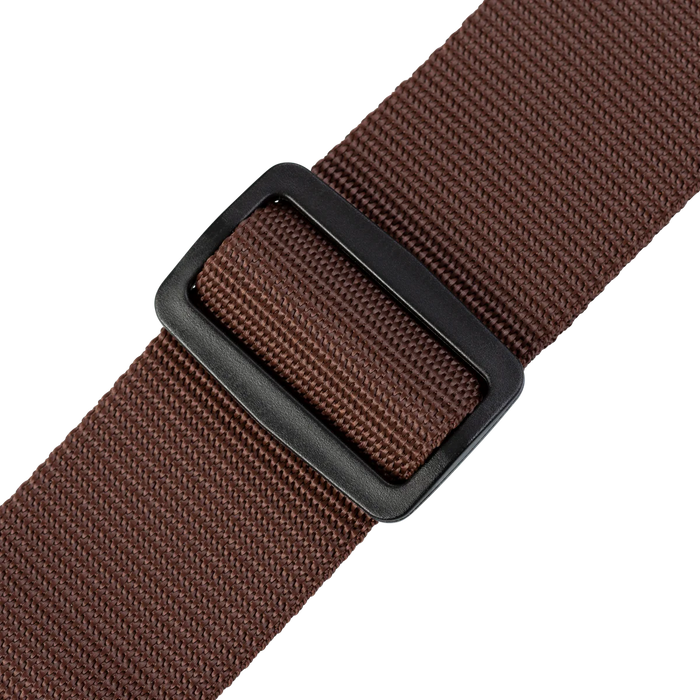 Levy's Single Tone Solid Colored Poly Series 2" Wide Guitar Strap, Brown