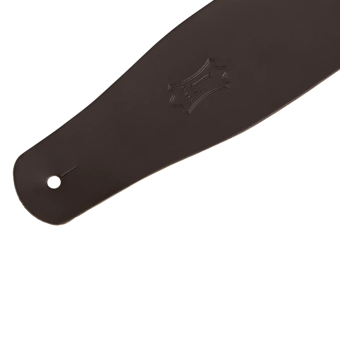 Levy's Streamline Leather Series 2 1/2" Wide Genuine Leather Guitar Strap, Dark Brown