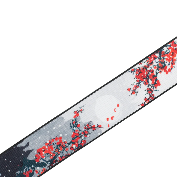 Levy's Nature Series Polyester Guitar Strap, Cherry Blossoms & Snow